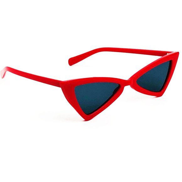 Red Retro Sunglasses Triangle Lens Decade Eighties - Picture 10 of 16